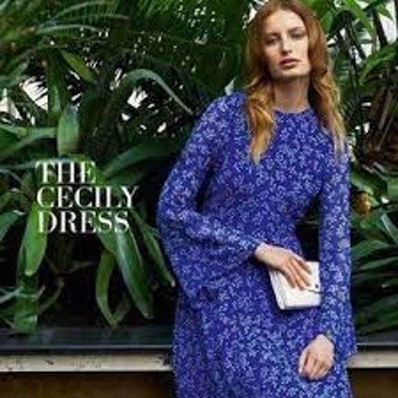 L.K. Bennett Dresses & Skirts - L. K. Bennett Silk Cecily Floral Print Blue Dress